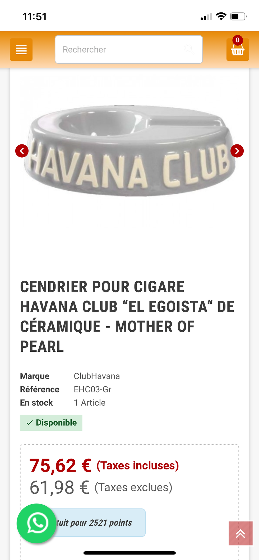 Thumbnail: Cendrier collection Havana Club « El Egoista »