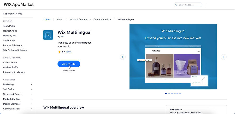 Wix Multilingual App