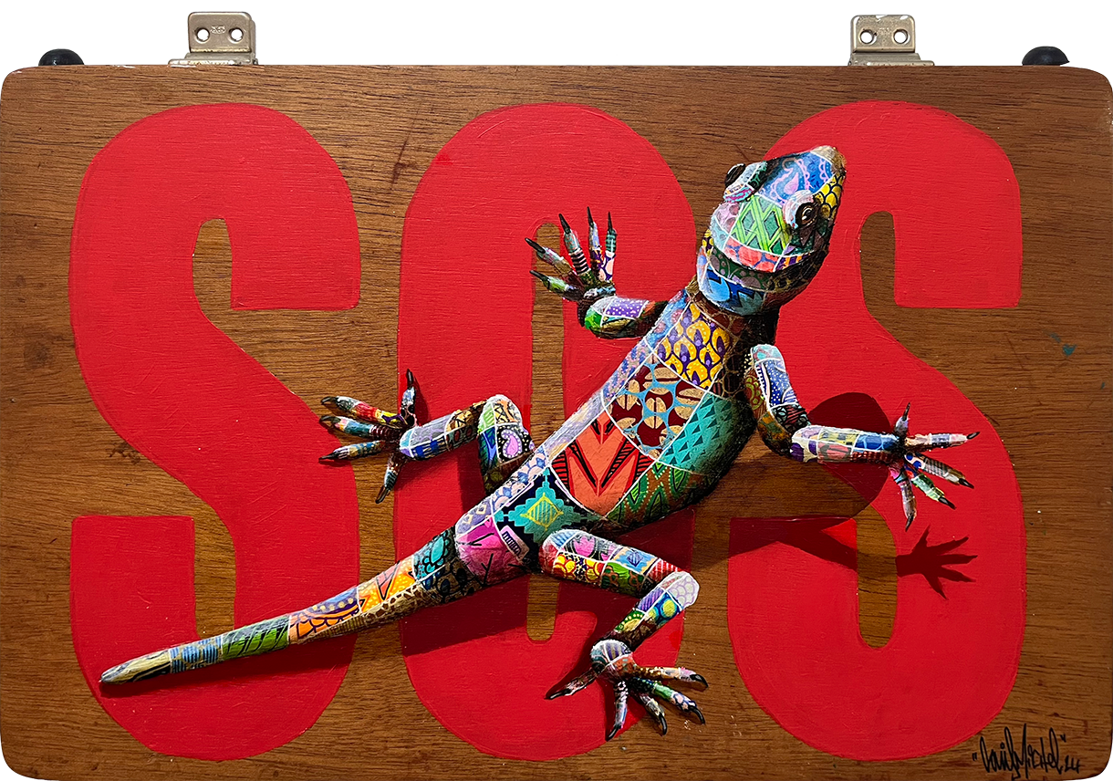 ‘Save Our Species - The Psychedelic Rock Gecko 2’ by Louis Michel