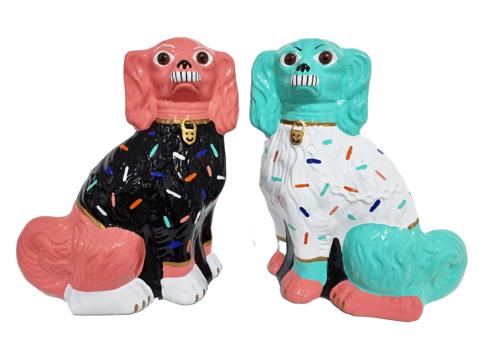  VICTORIAN GLASS EYED JAZZY PUPPYS by Malarko