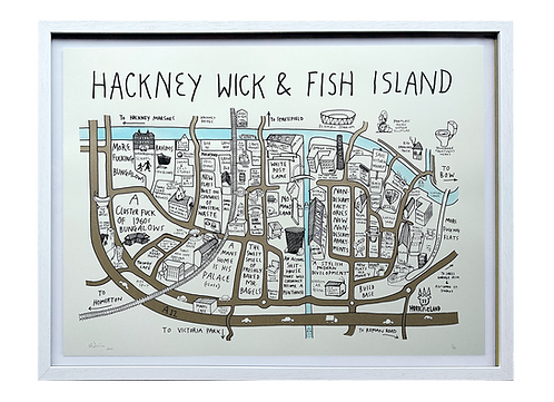 ‘Hackney Wick and Fish Island Map’  (Gold AP ) by EDWIN