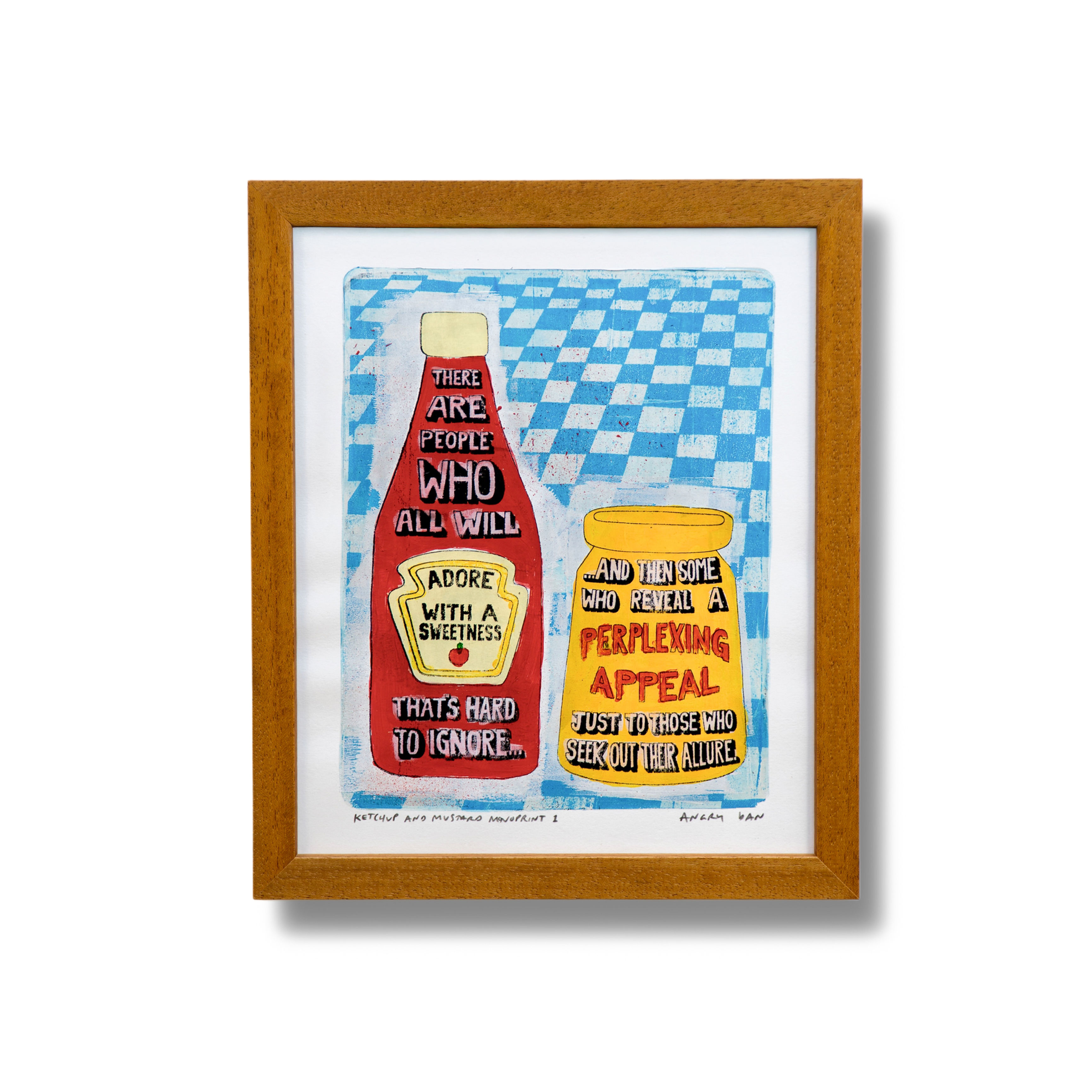 Ketchup and Mustard Monoprint 1 by Angry Dan