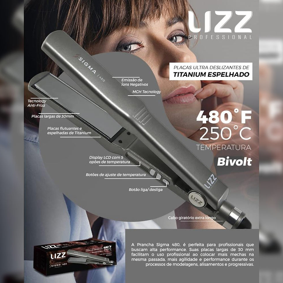 Miniatura: Prancha Sigma 480ºF Lizz Titanium Espelhado Bivolt