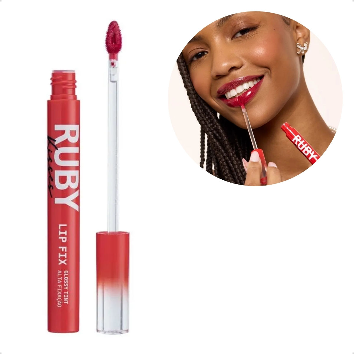 Lip Gloss Tint Fix Ruby Kisses Berry Charm Cor 06 Kiss Ny