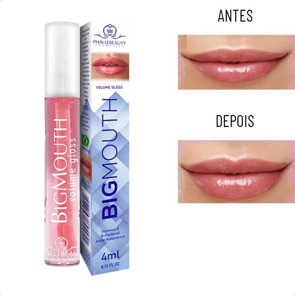 Lip Gloss Brilho Faz Volume Labial Hidratante Big Mouth Phallebeauty