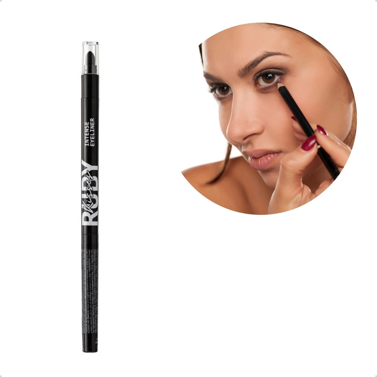 Lápis Retrátil Preto Intenso Esfumador Ruby Kisses Kiss Ny