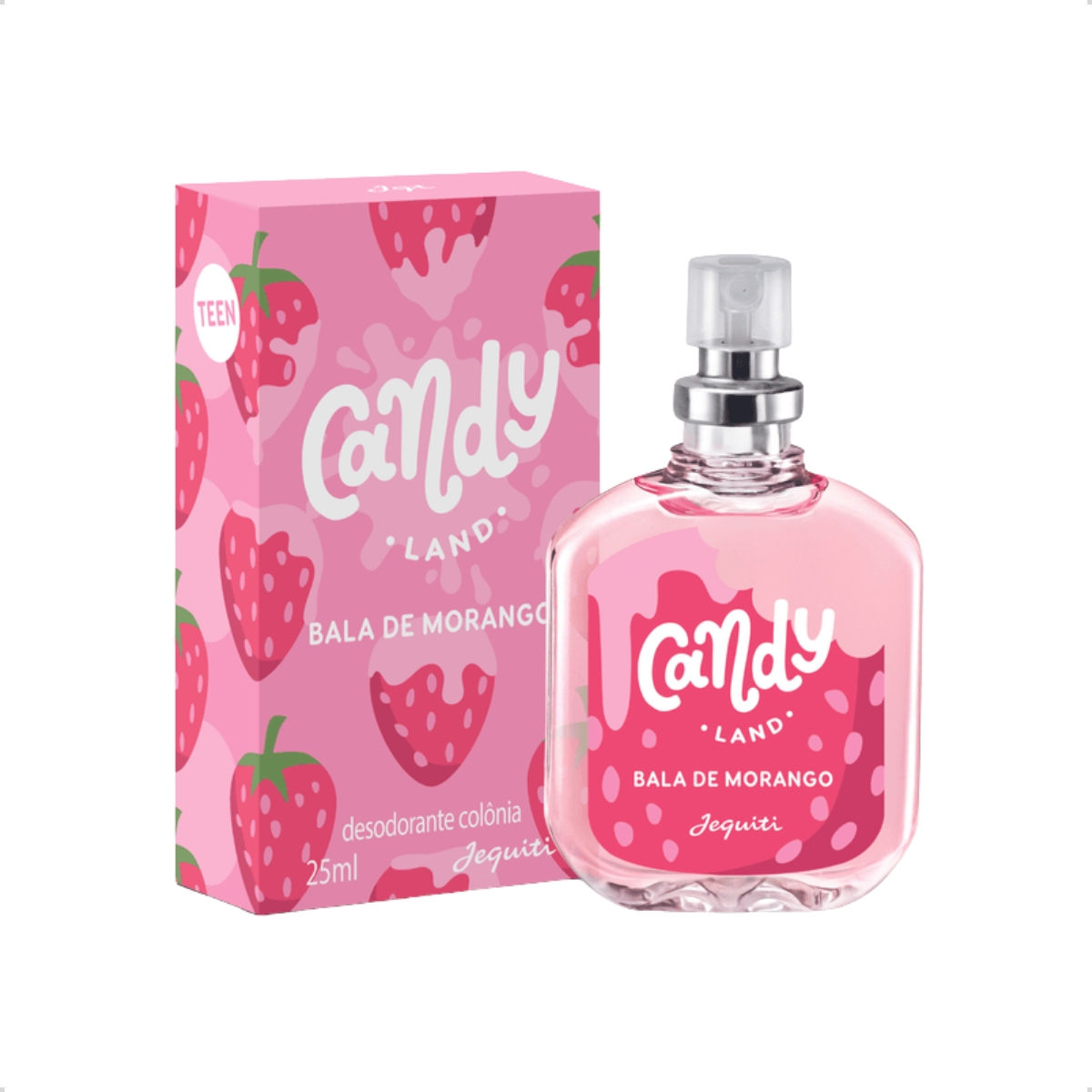Colônia Desodorante Feminina Bala de Morango Jequiti 25ml