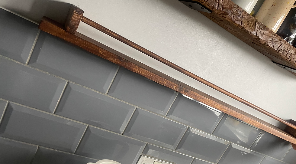 Thumbnail: Rustic Solid Wood Spice Rack Shelf Shelves 1m length 