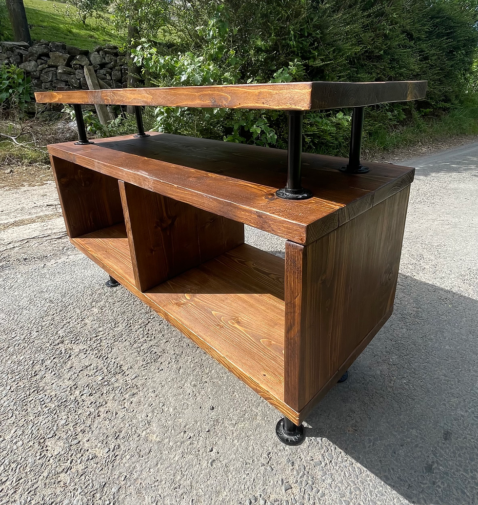 Thumbnail: Solid wood rustic TV / Entertainment unit crafted from reclaimed scaffold boards