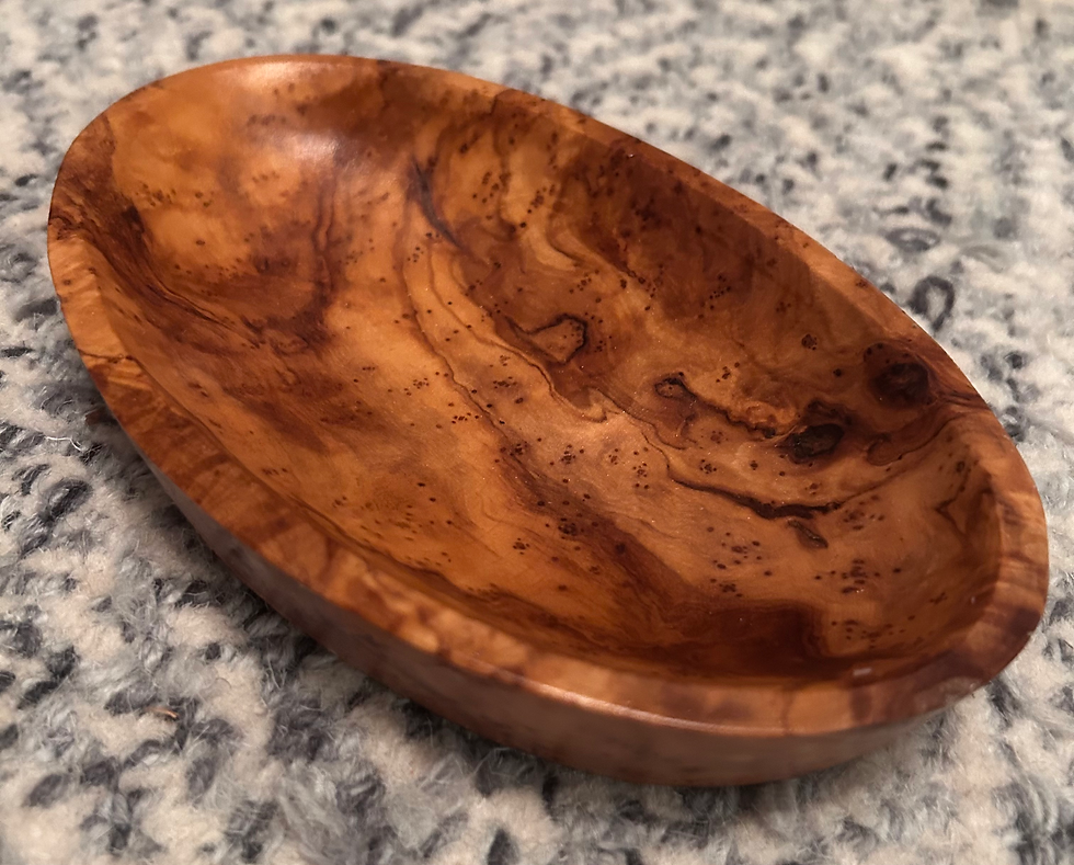 Thumbnail: Solid Tunisian Olive wood dish bowl