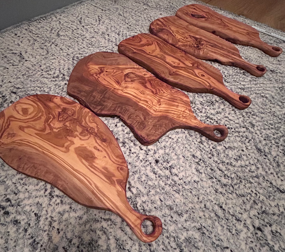 Thumbnail: Tunisian Olive Wood serving / charcuterie board with handle