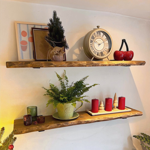 Rustic Handcrafted Waney Edge Shelf | Woodgrain Timbercraf