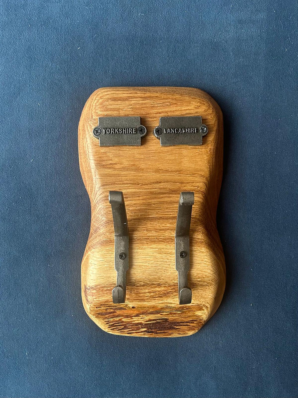 Thumbnail: Solid Hardwood and Cast Iron Rustic Wall Plaques/Signs/Hooks in Oak or Spalted B