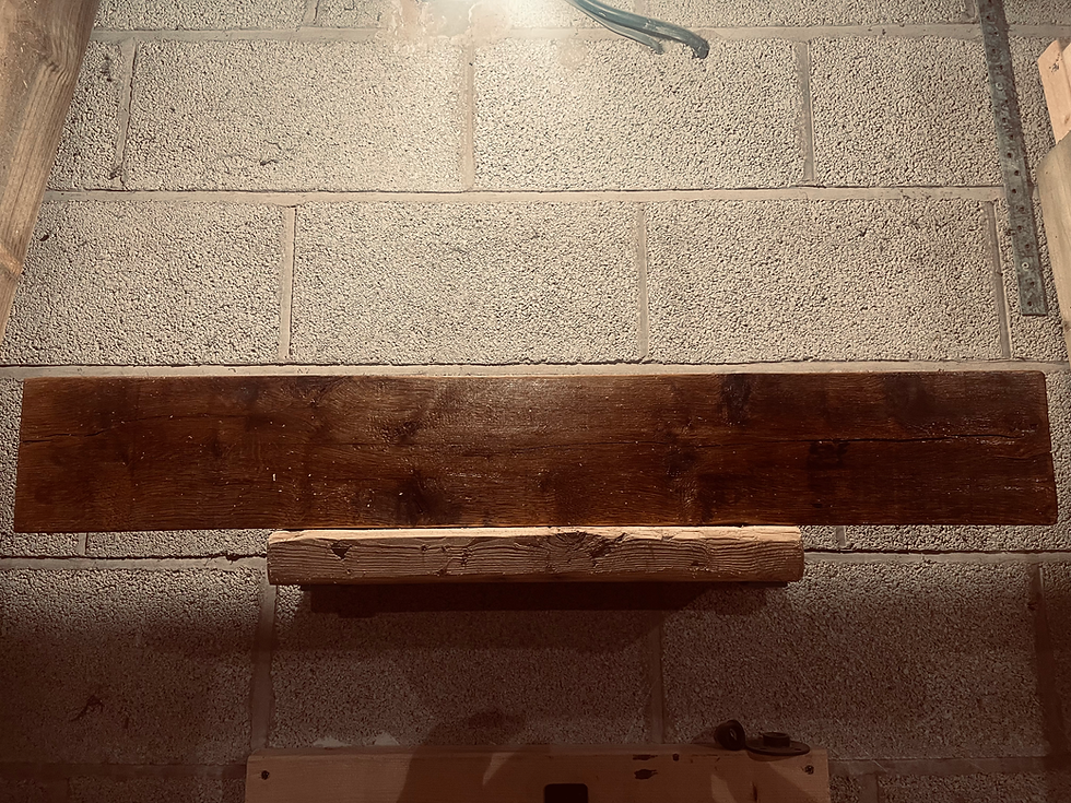 Thumbnail: Solid Oak fireplace mantel beams