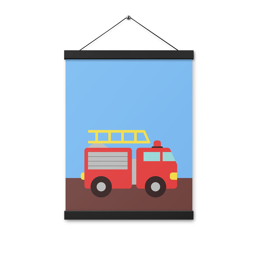 Thumbnail: FIRE TRUCK Art // FIRE TRUCK Poster for Kids with hangers