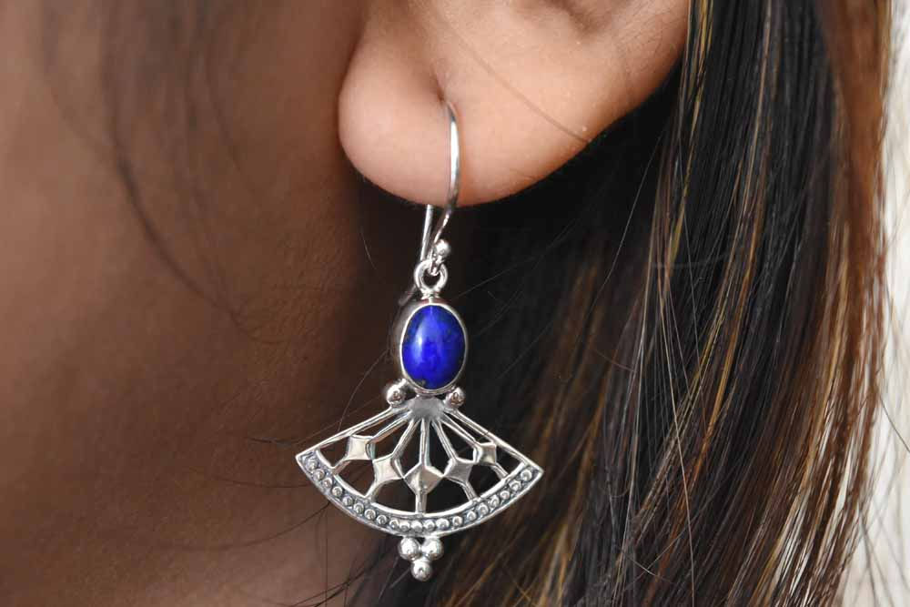 Kipas Dots Lapis Earrings.925 Sterling Silver