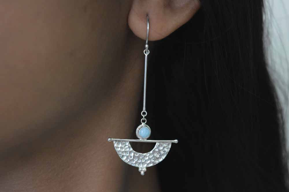 Larimar Earrings.925 Sterling Silver