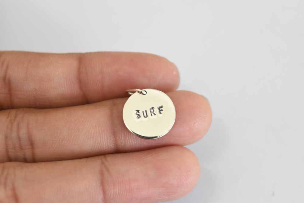 Surf Stamp Pendants.925 Sterling Silver
