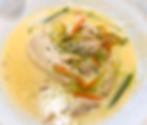Waterzooi stew with chicken in Ghent, Belgium