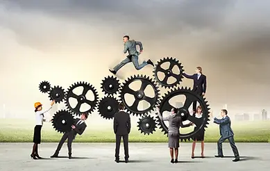 Conceptual image of businessteam working cohesively.webp