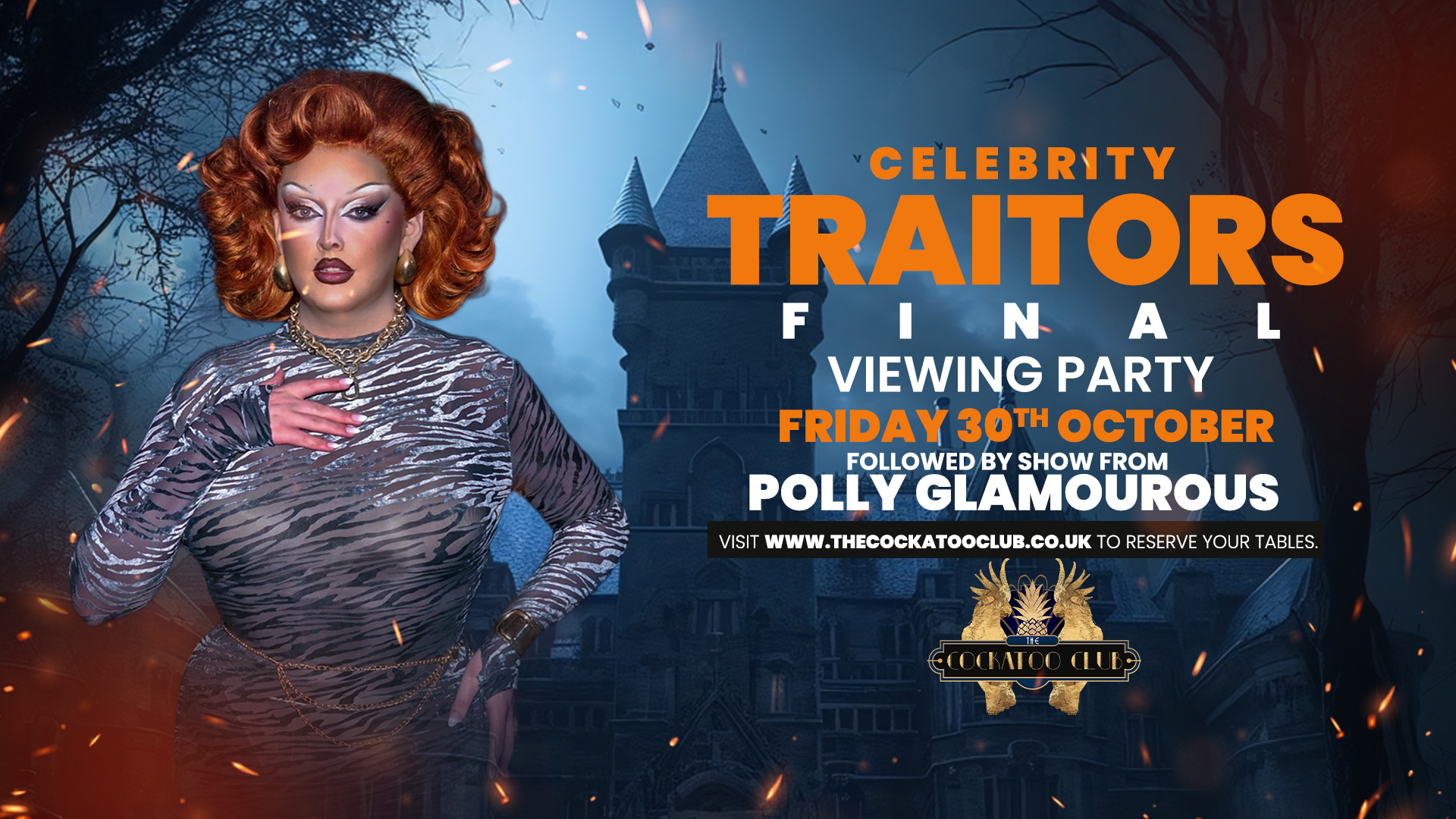 Celebrity Traitors Final Screening + Cabaret from Polly Glamourous