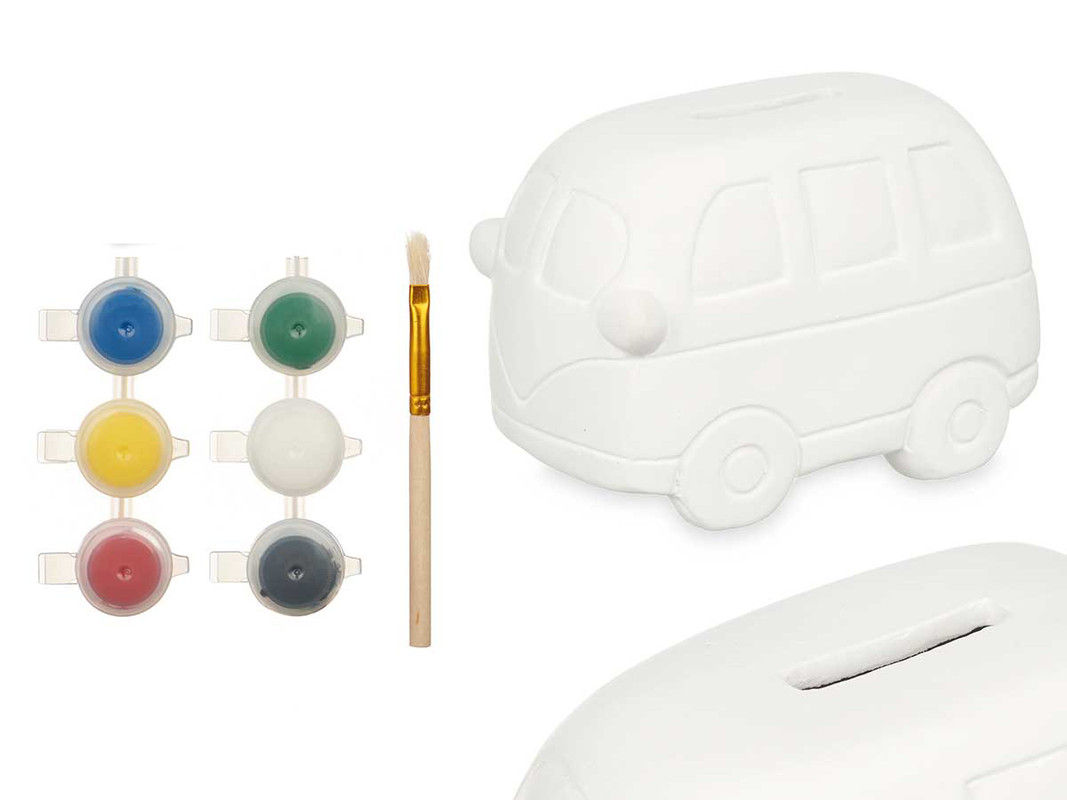 Κουμπαράς μικρός ζωγραφική λεωφορείο