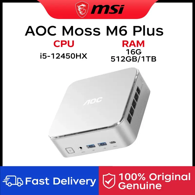 縮圖：2026 AOC Mini PC Core I5-12450hx 16GB 512GB Moss M6Plus