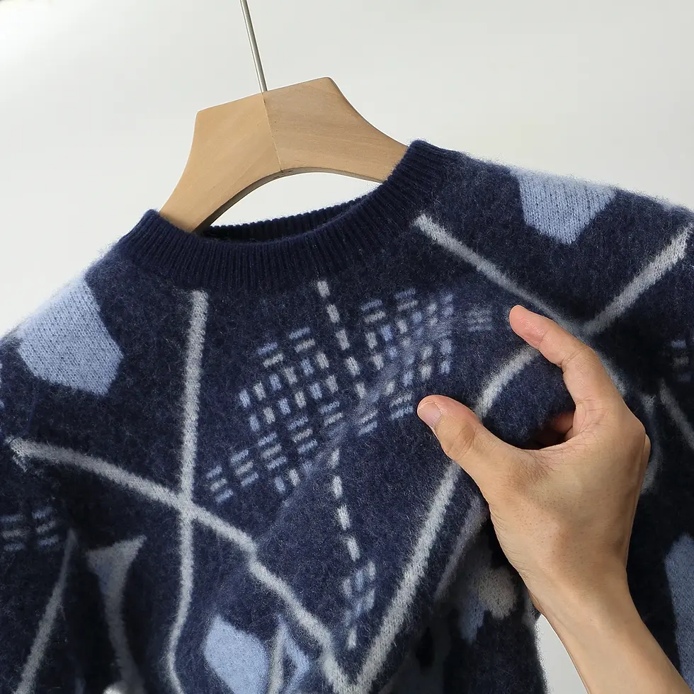 縮圖：Men's 100% Merino Wool Casual Knit Sweater Autumn Winter