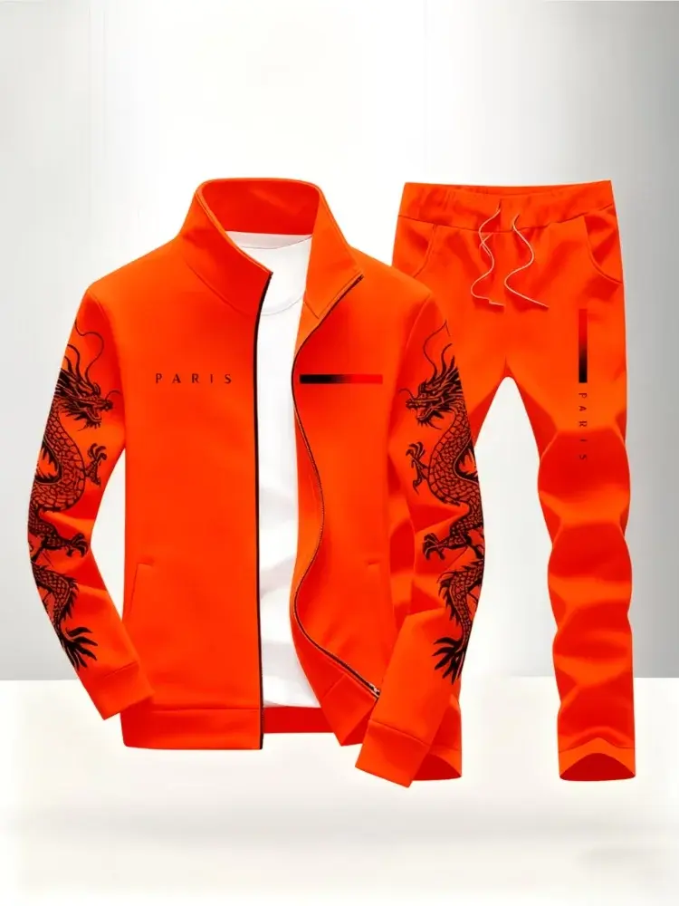 Thumbnail: 2026 New Men's Dragon Print Track Suit