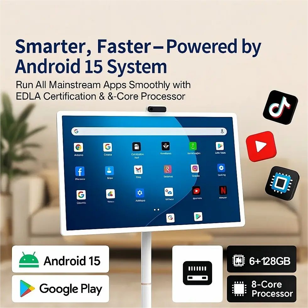Miniatura: 32 Inch Android 15 Smart TV, 6G+128G Floor Stand Tablet With Remote Control