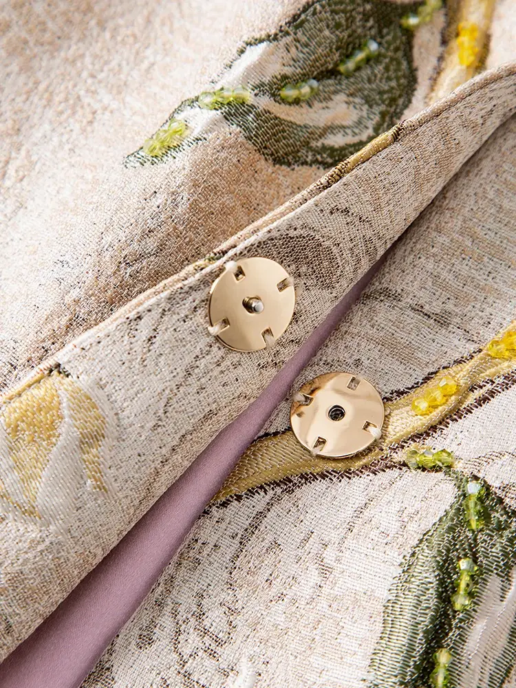Thumbnail: Embroidered Jacquard Hand-Beaded Cotton Polyester Trench Coat Women