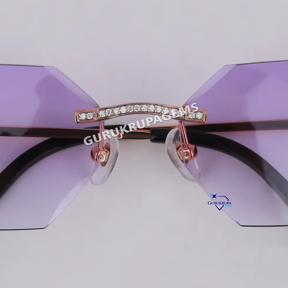 Miniaturebillede: Luxury UV400 Fashion Sunglasses Stainless Steel Lab Grown Diamond 3ct
