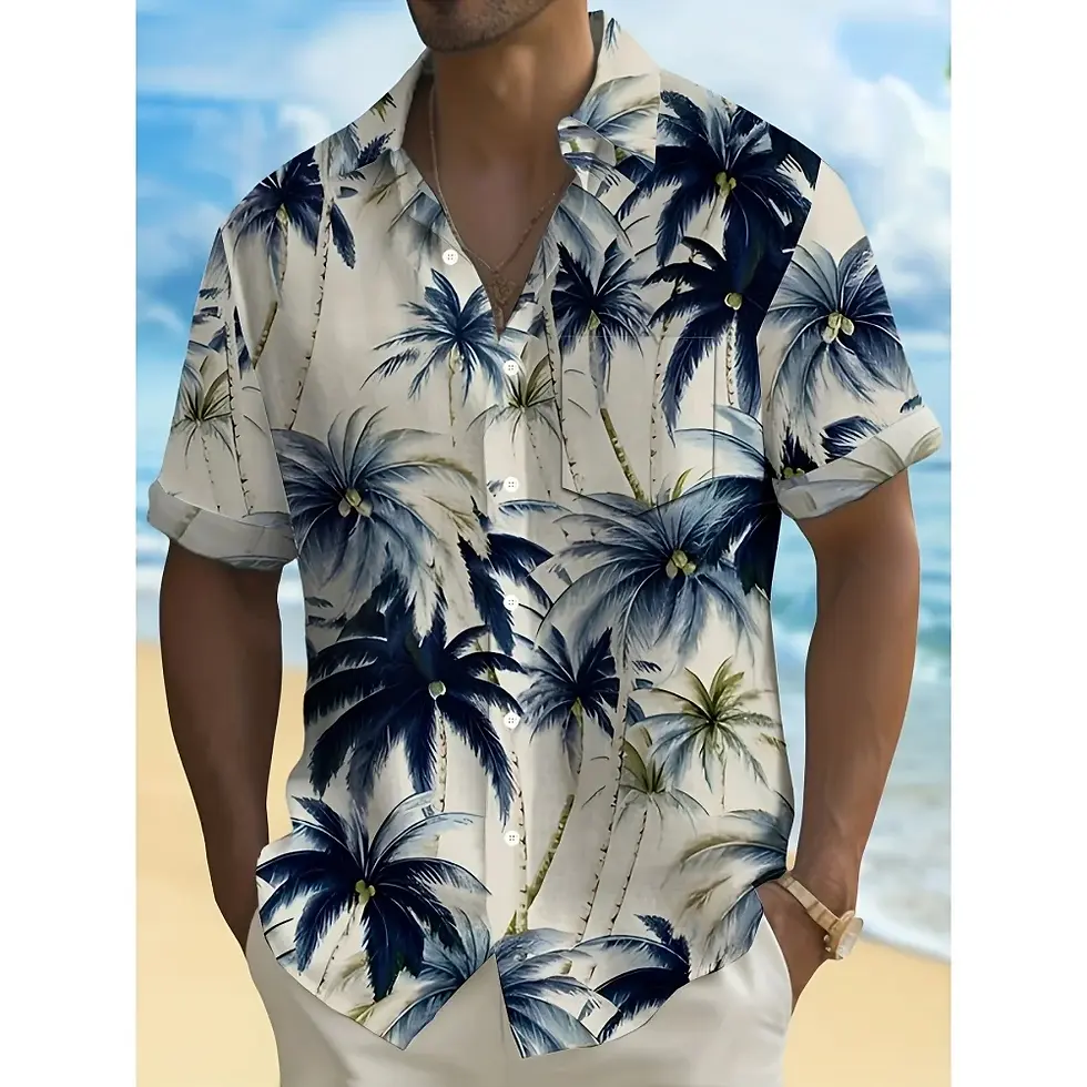Thumbnail: Men's Hawaiian Styles Shirt 3D Plant Floral Print Beach Flower Men's