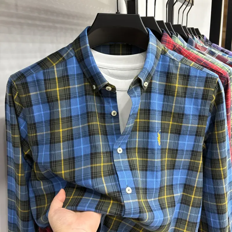 Thumbnail: Luxury Brand Embroidery 100% Cotton Long Sleeved Shirt Size L