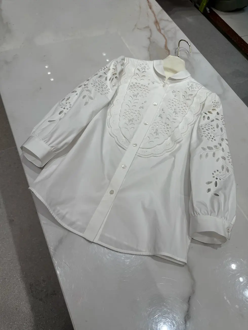 Thumbnail: Women's Long-Sleeve Cotton Embroidered Shirt with Regular Fit