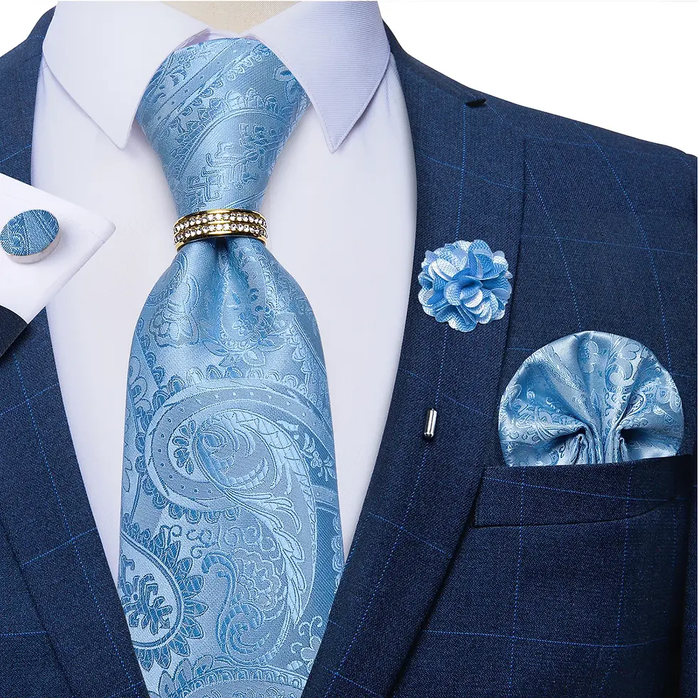 Thumbnail: New Designer Blue Red Paisley Ties for Men