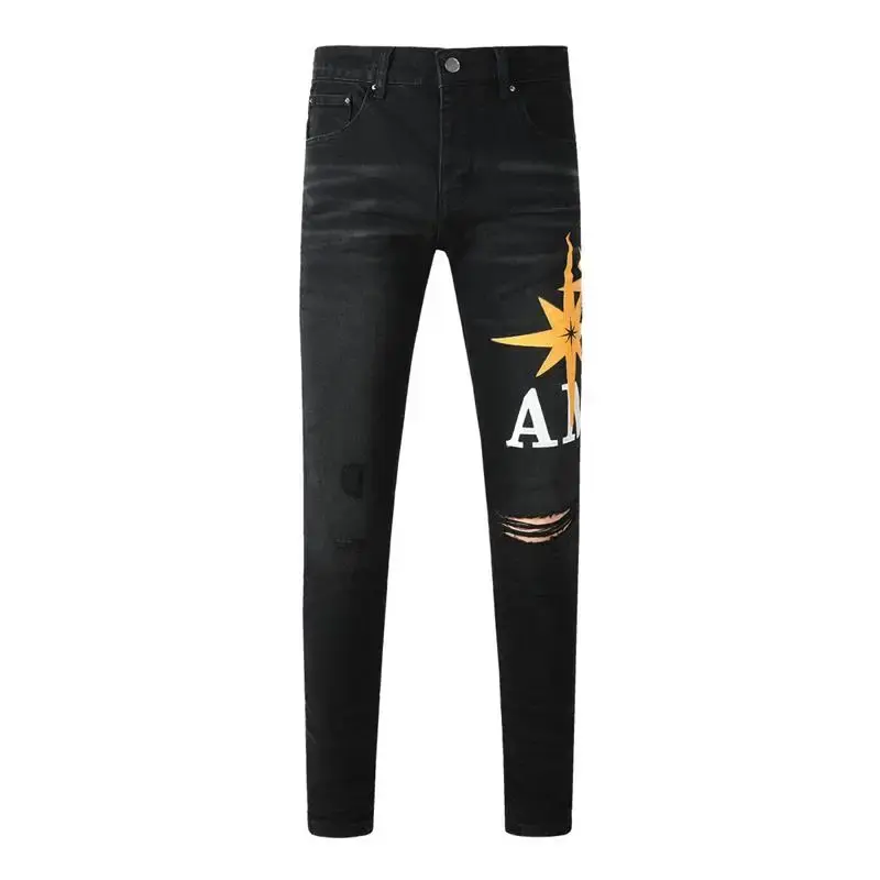 Thumbnail: Fashion Americans Brands Men's Jeans Luxury Stretch Streetwear Trousers Size 32