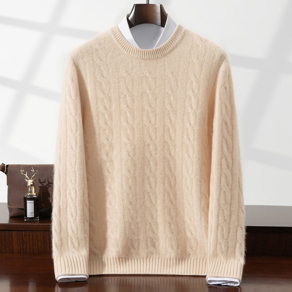 Miniatura: ZOCEPT 100% Natural Cashmere Men's Sweater