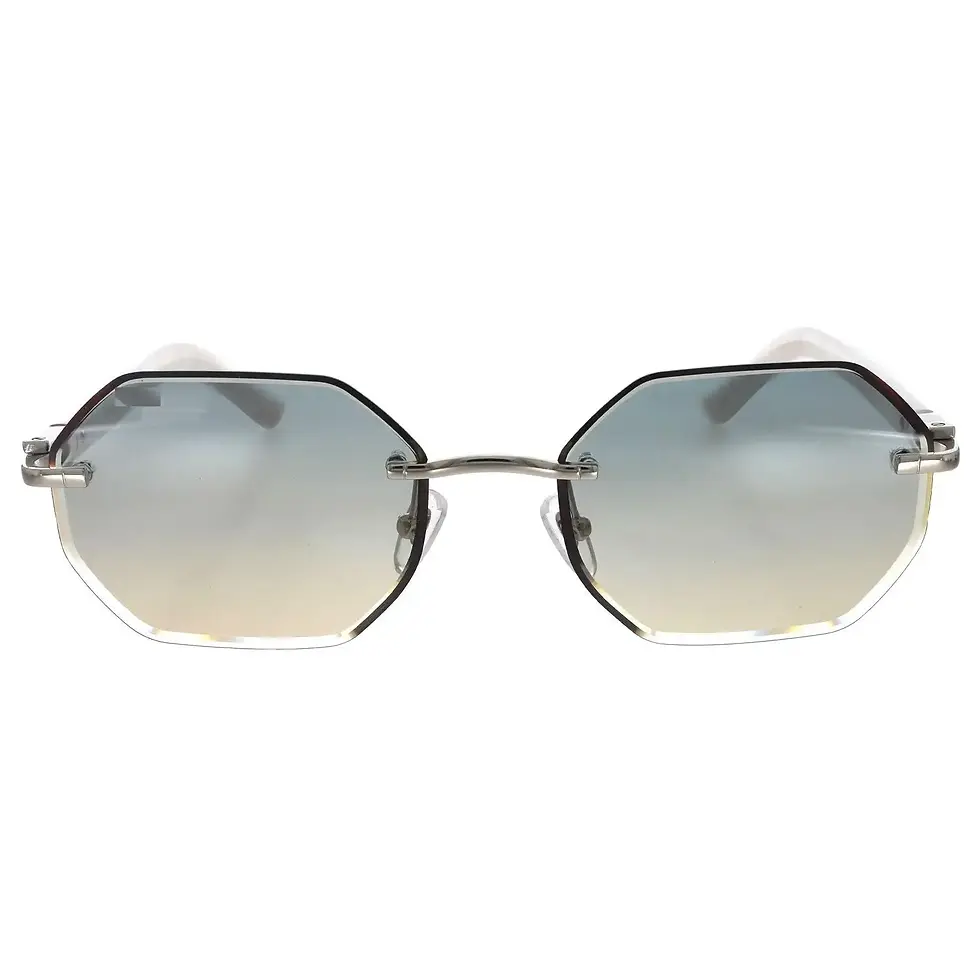 Thumbnail: Luxury Octagon Sunglasses With Gradient Blue Lenses