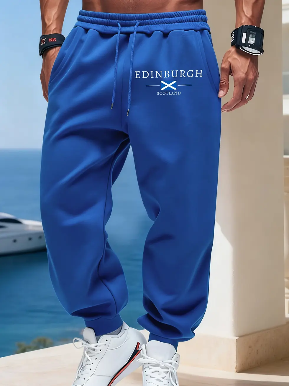 Thumbnail: Edinburgh Scotland Flag Print Casual Long Pants
