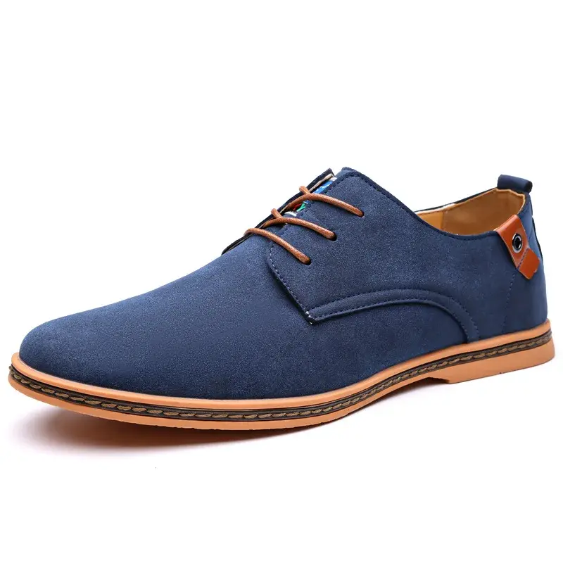 縮圖：Men's Suede Leather Casual Lace-Up Shoes Rubber Sole Sizes 38-50