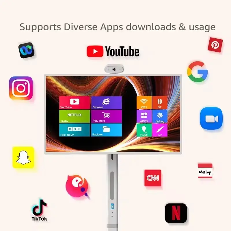 Thumbnail: Factory Price 32 Inch Portable Touch Screen Smart Tv 8+128G Wifi Screen Casting