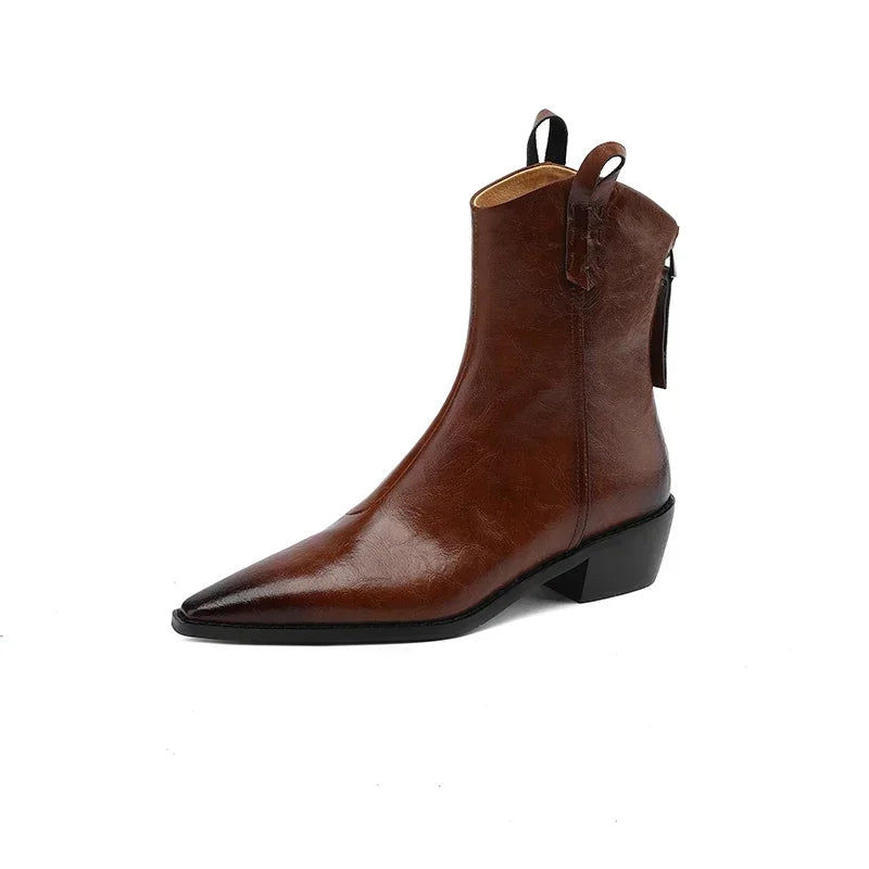 Miniatura: 2025 Autumn/winter Women Boots Genuine Leather Western Boots Women Shoes Pointed