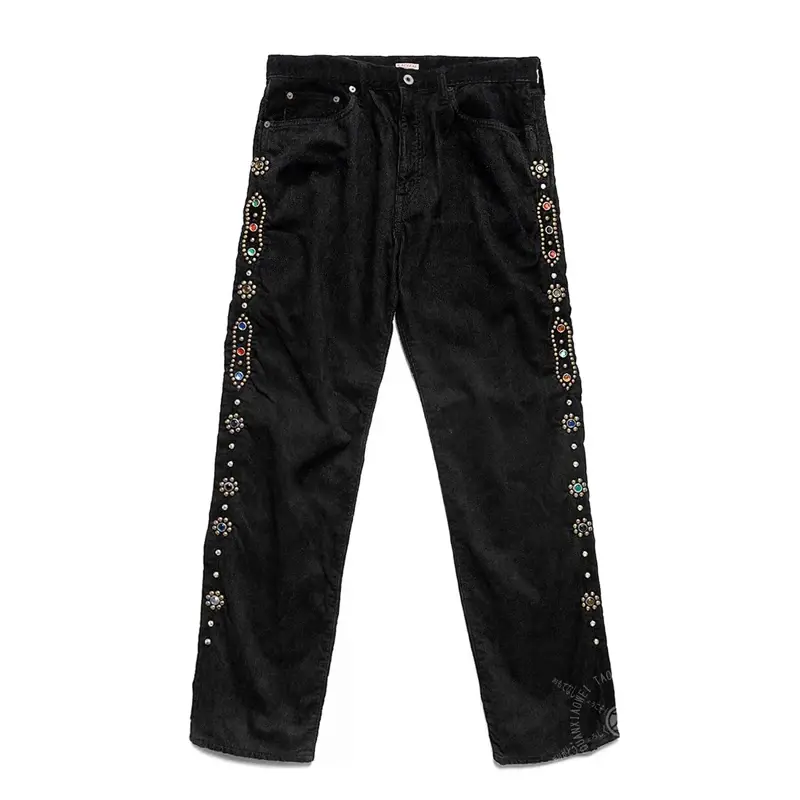 Japan Style Kapital Corduroy Side Gemstone Inlaid Casual Pants