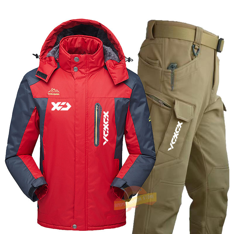 Miniatura: 2025 New Men Winter Plus Velvet Thickened Fishing Suits Waterproof Windproof