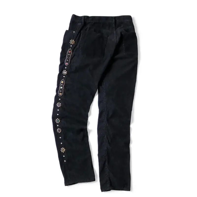 Miniatura: Japan Style Kapital Corduroy Side Gemstone Inlaid Casual Pants