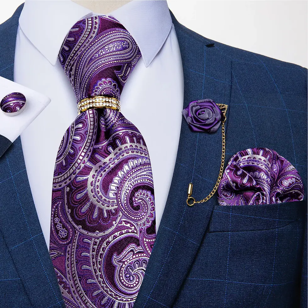Thumbnail: New Designer Blue Red Paisley Ties for Men