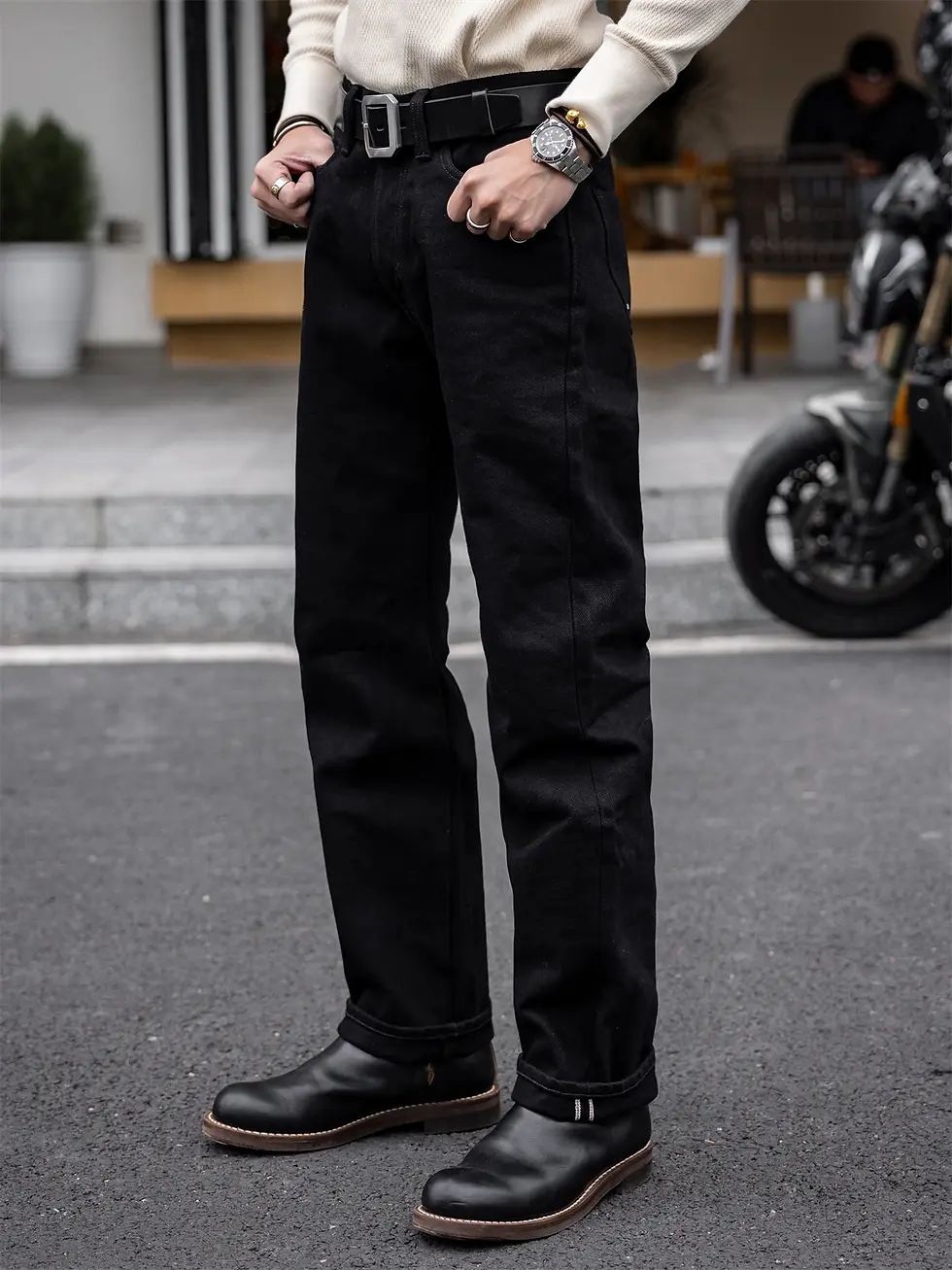 Thumbnail: Red Tornado 21oz Black Selvedge Jeans Classic Straight Fit Size 40