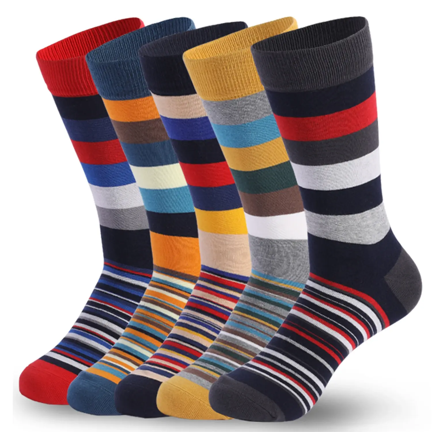 5Pairs Mens Fun Dress Socks, Pattern Funny Socks Pack Size US ( 8-13)EUR(41-48)