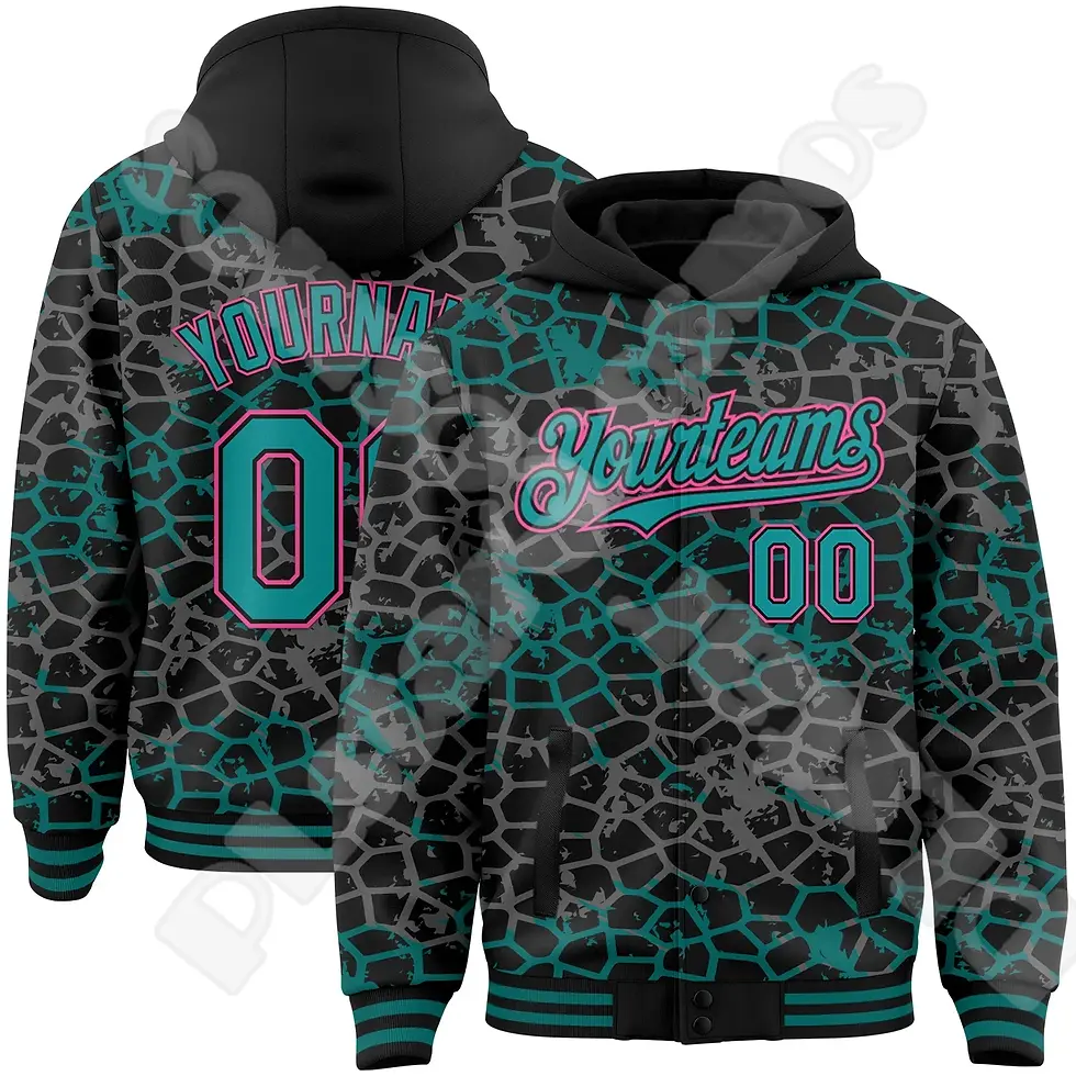 Thumbnail: Red and brown varsity jacket yourteam text on fronr